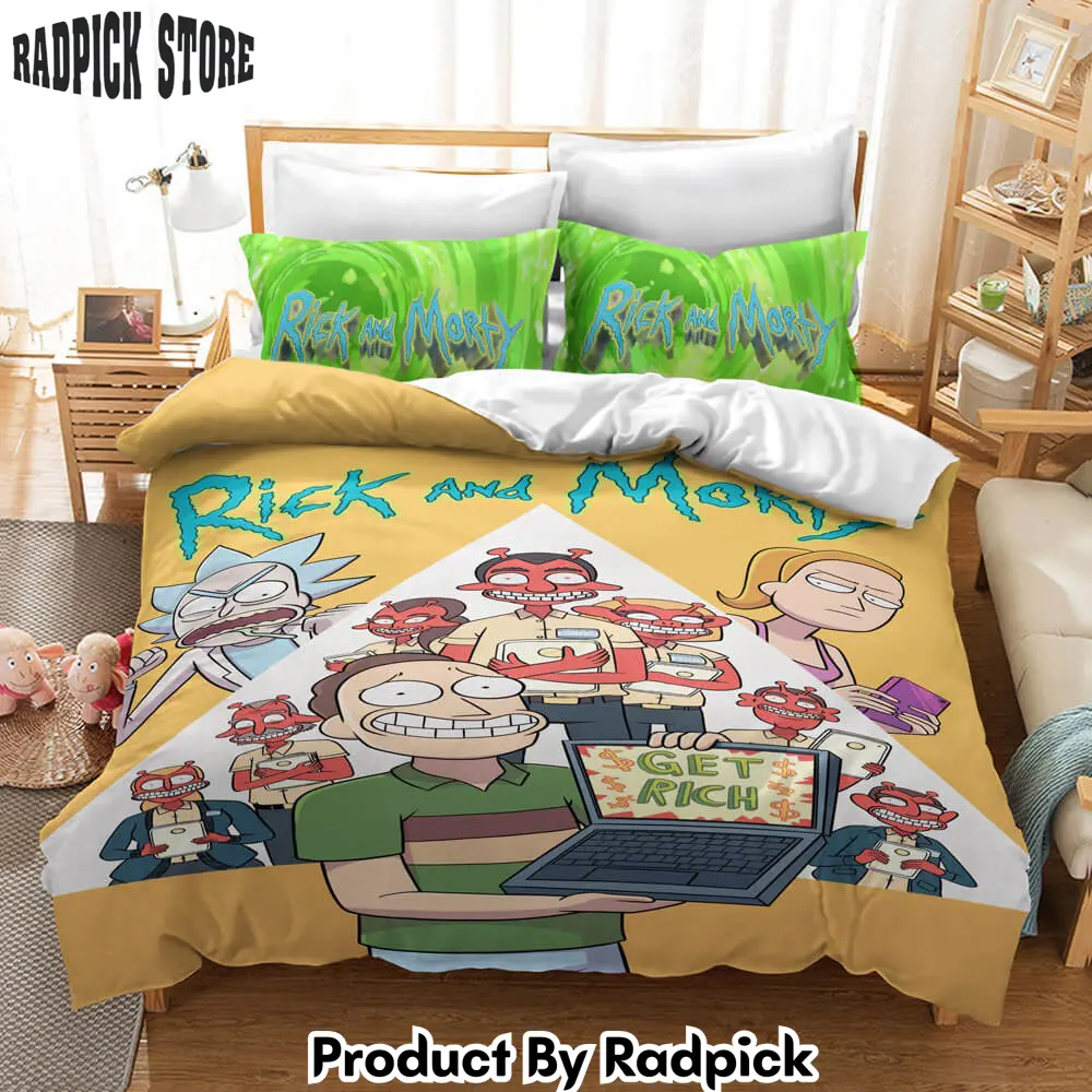 Rick and morty cosplay bedding duvet cover halloween sheets bed sets  rp0423651